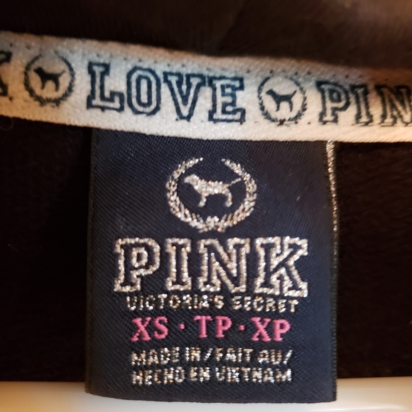 Pink VS Black Hoodie Metal Rivet Deco Size XS - Picture 4 of 5